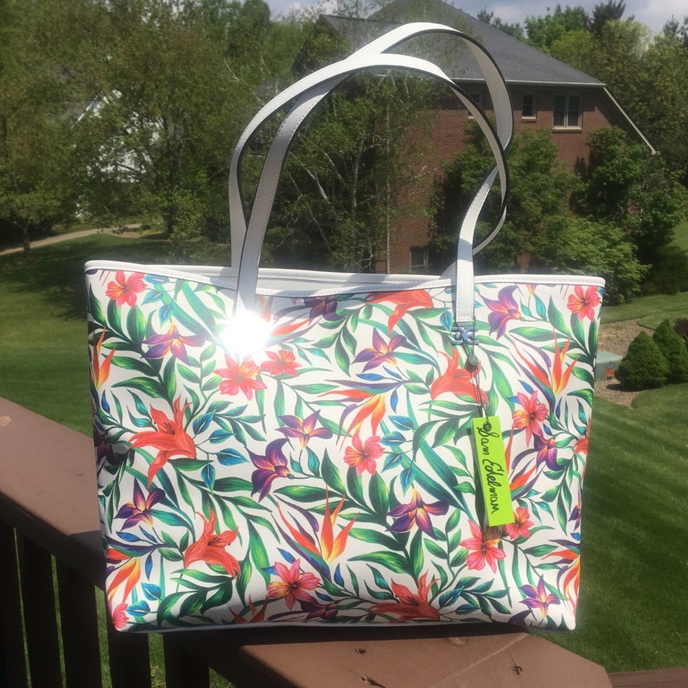 NEW Sam Edelman White w/ Flowers Shoulder Bag
